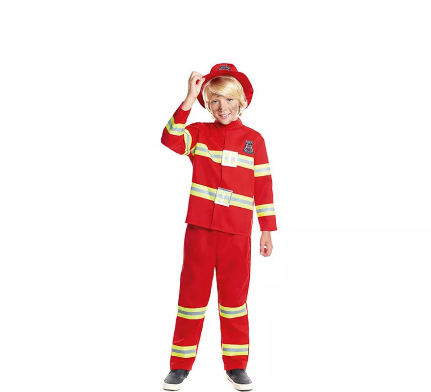 Translation missing: pt-PT.Disfraz de Bombero Rojo y Amarillo para niño