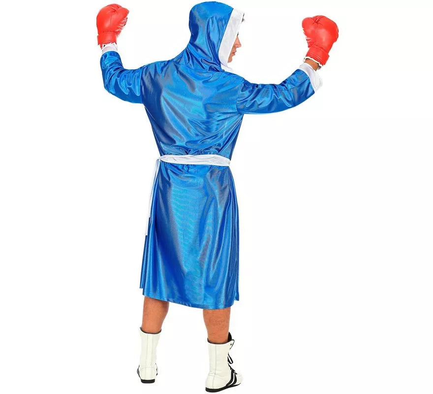 Disfraz de Boxeador azul y blanco para hombre