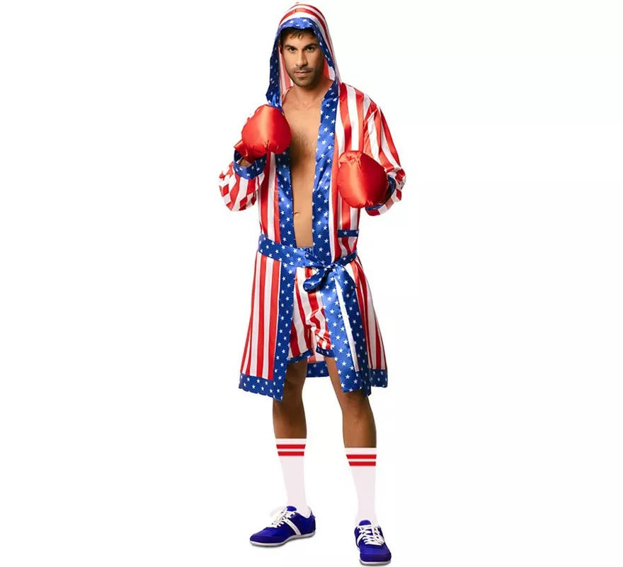 Translation missing: pt-PT.Disfraz de Boxeador Profesional USA con cinturón para hombre