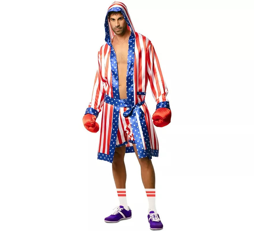 Translation missing: pt-PT.Disfraz de Boxeador Profesional USA con cinturón para hombre
