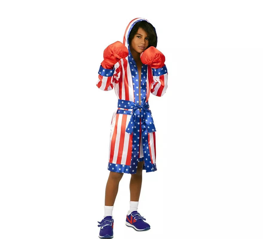 Translation missing: pt-PT.Disfraz de Boxeador Profesional USA con cinturón para niño
