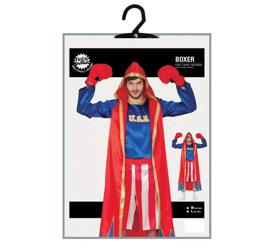 Translation missing: pt-PT.Disfraz de Boxeador Rojo y Azul para hombre