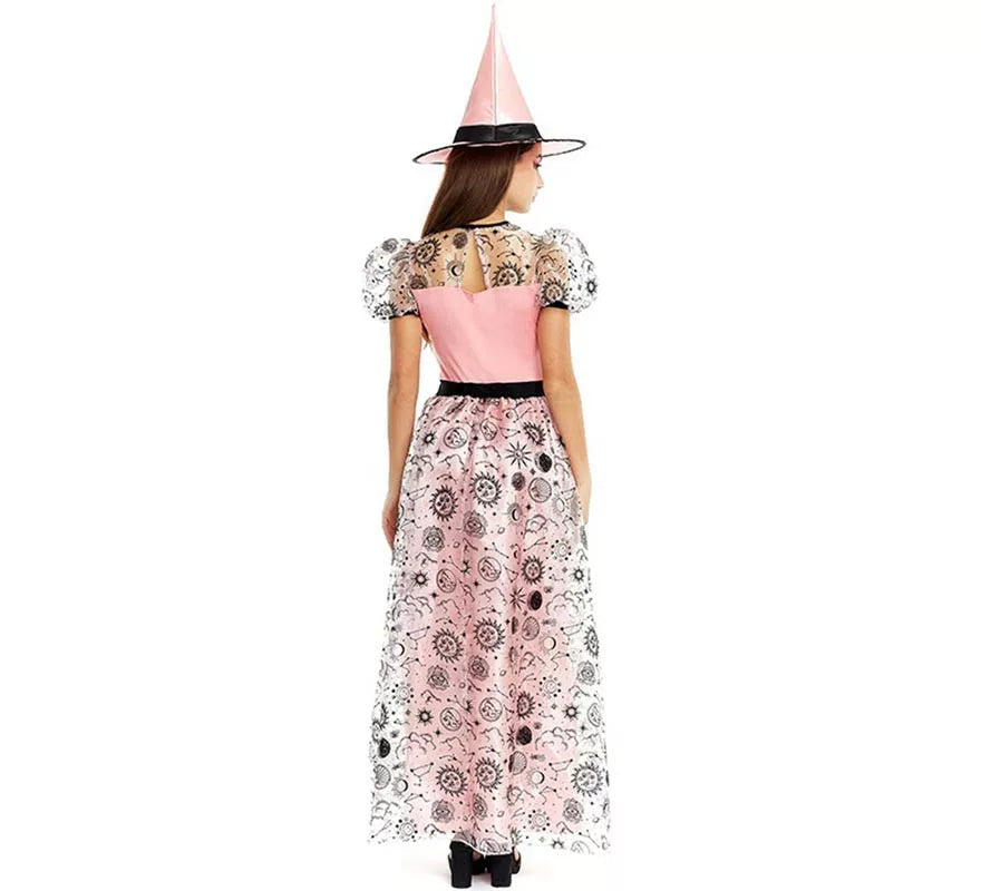 Translation missing: pt-PT.Disfraz de Bruja Buena rosa con sombrero para mujer