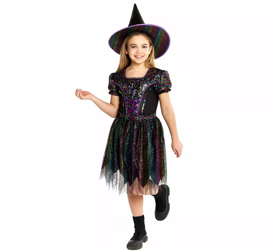 Translation missing: pt-PT.Disfraz de Bruja con Lentejuelas para niña