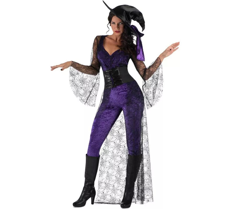 Translation missing: pt-PT.Disfraz de Bruja del Aquelarre morada para mujer