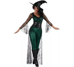 Fantasia de bruxa Green Coven para mulher