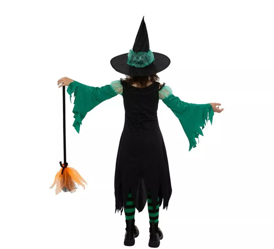Translation missing: pt-PT.Disfraz de Bruja Esmeralda verde para niña