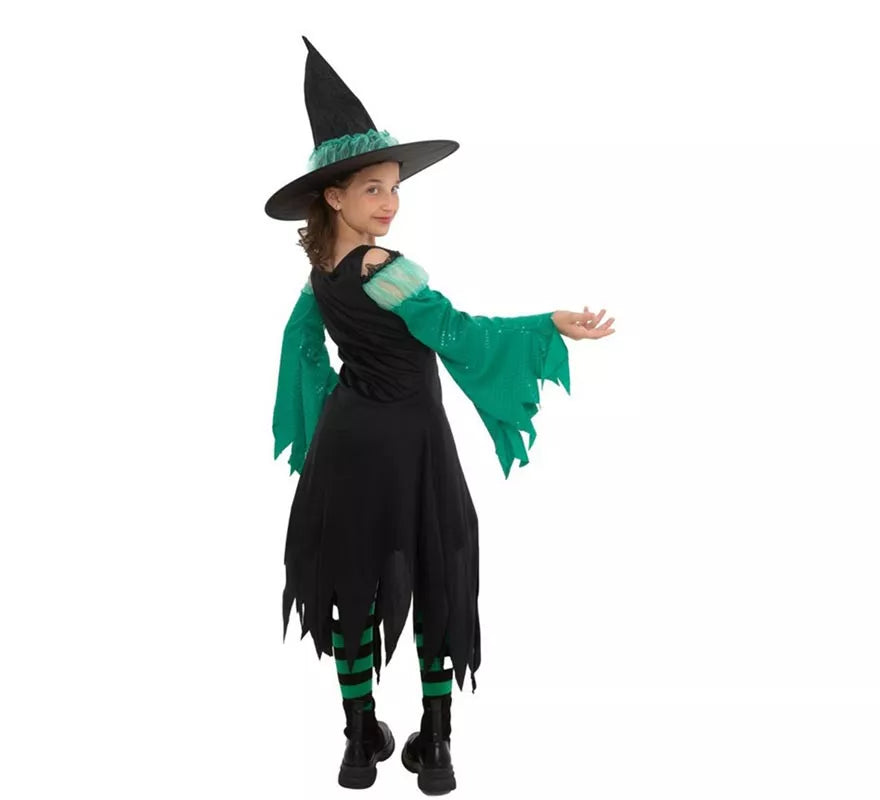 Translation missing: pt-PT.Disfraz de Bruja Esmeralda verde para niña
