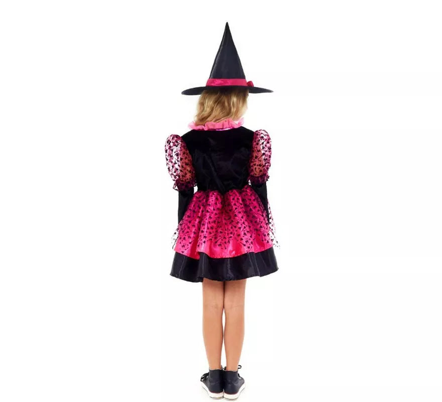 Disfraz de Bruja Fucsia para niña
