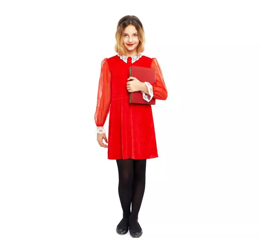 Translation missing: pt-PT.Disfraz de Bruja joven vestido rojo para niña