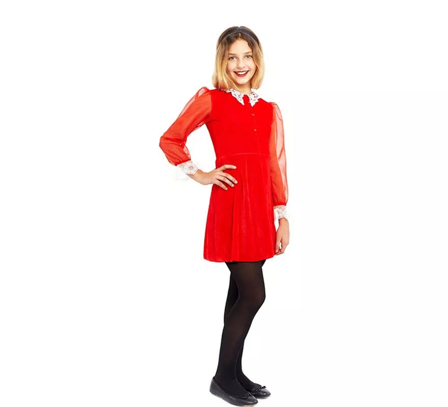 Translation missing: pt-PT.Disfraz de Bruja joven vestido rojo para niña