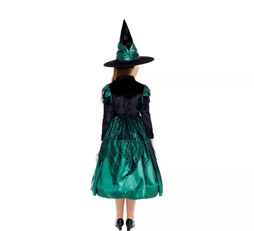 Disfraz de Bruja Magic Verde para niña