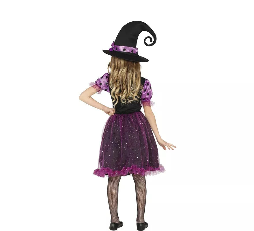 Translation missing: pt-PT.Disfraz de Bruja Morada con Tul y Lazo para niña