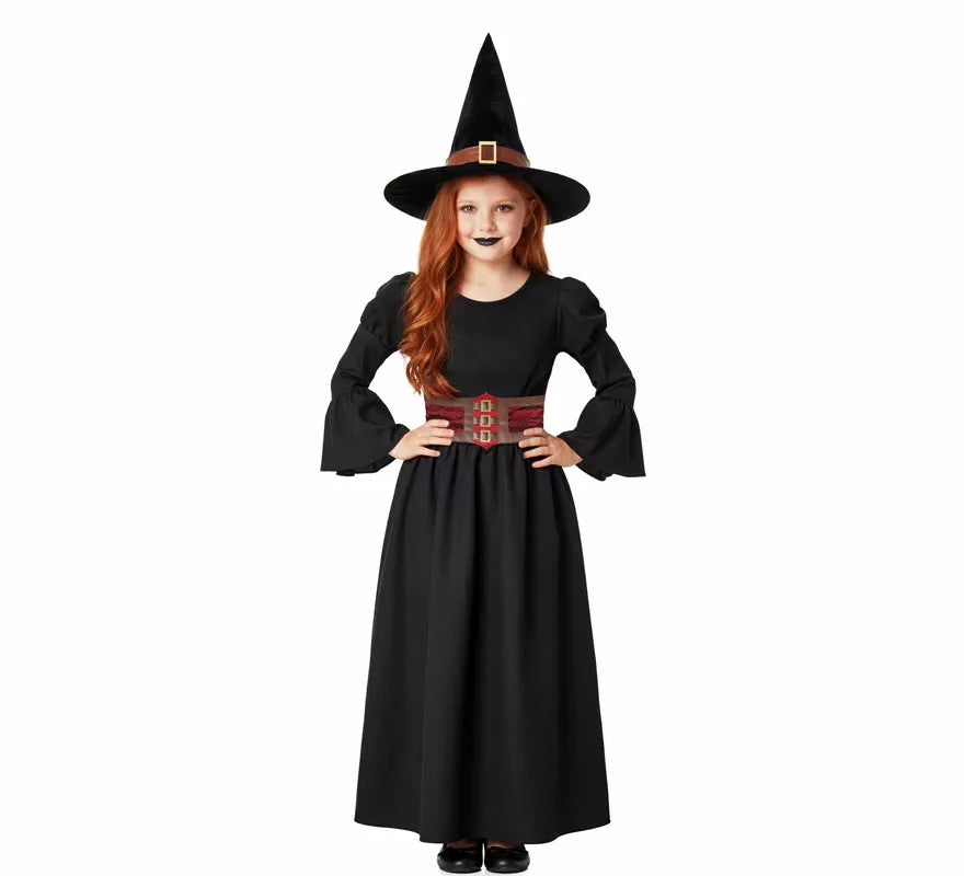 Translation missing: pt-PT.Disfraz de Bruja negro con Corset para niña