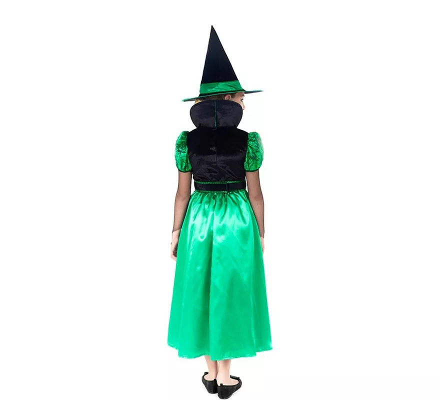 Disfraz de Bruja Verde para niña