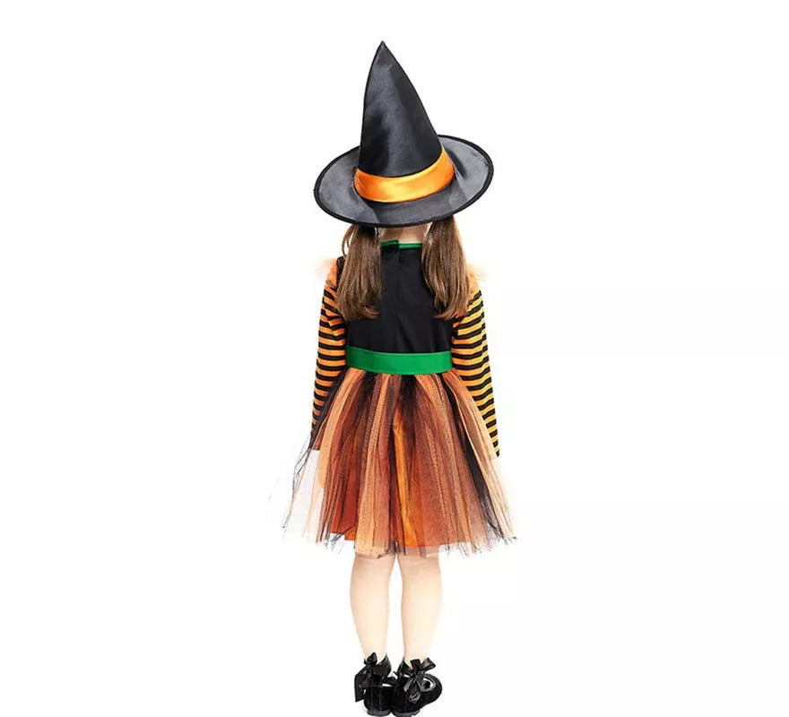 Disfraz de Brujita Calabaza con sombrero para bebé y niña