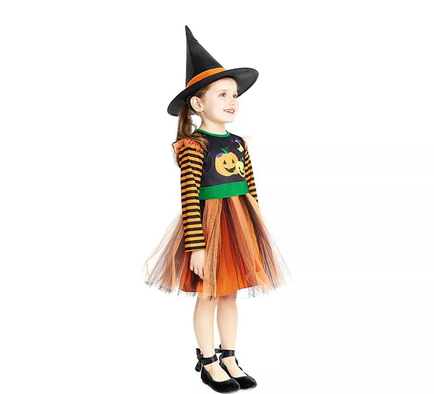 Translation missing: pt-PT.Disfraz de Brujita Calabaza con sombrero para bebé y niña