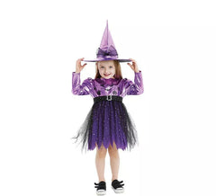 Fato de Bruxa Baby Lilás para menina e bebé
