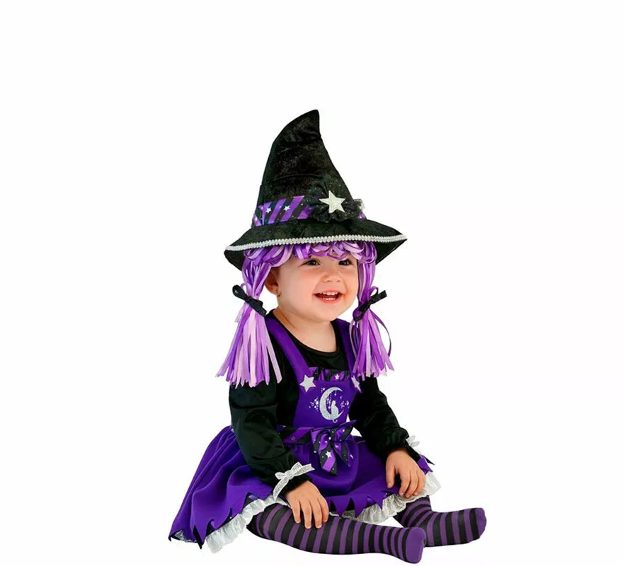Disfraz de Brujita morada para bebé