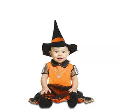 Fato de bruxa laranja para bebê