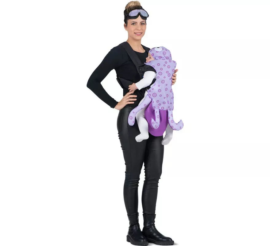 Translation missing: pt-PT.Disfraz de Buceador y Pulpo con cubremochila para adulto y bebé