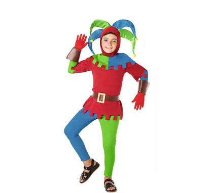Disfraz de Bufón medieval multicolor para niño