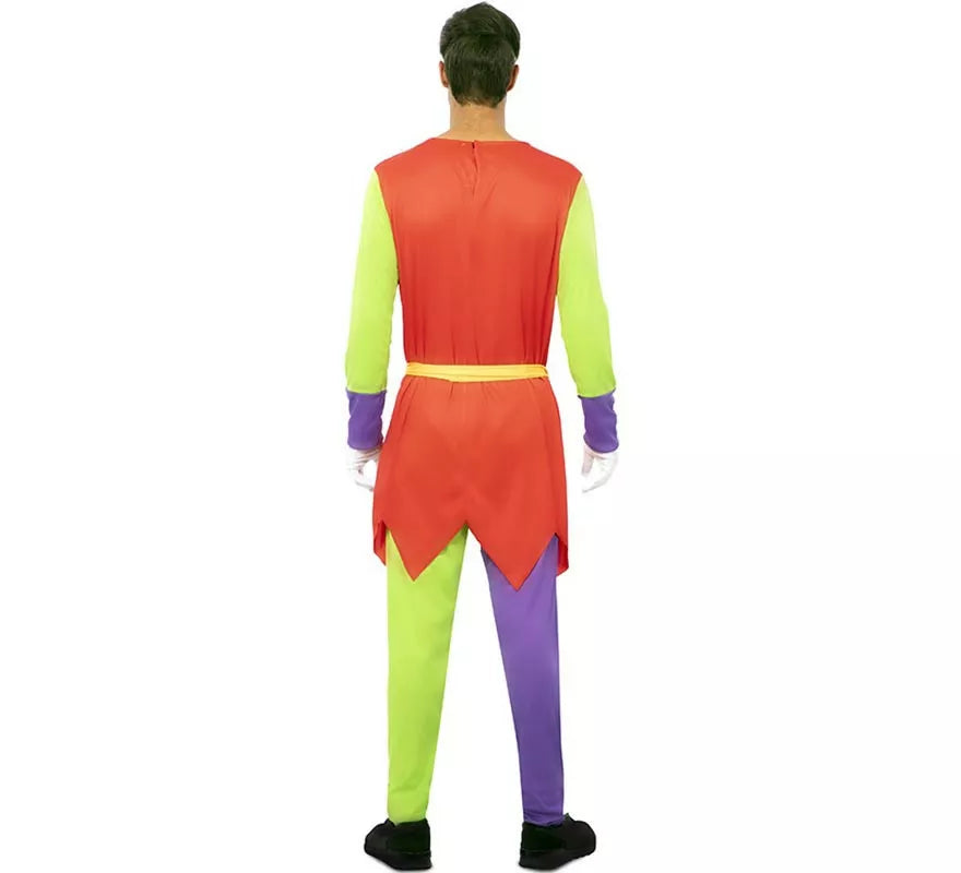 Translation missing: pt-PT.Disfraz de Bufón multicolor con antifaz para hombre