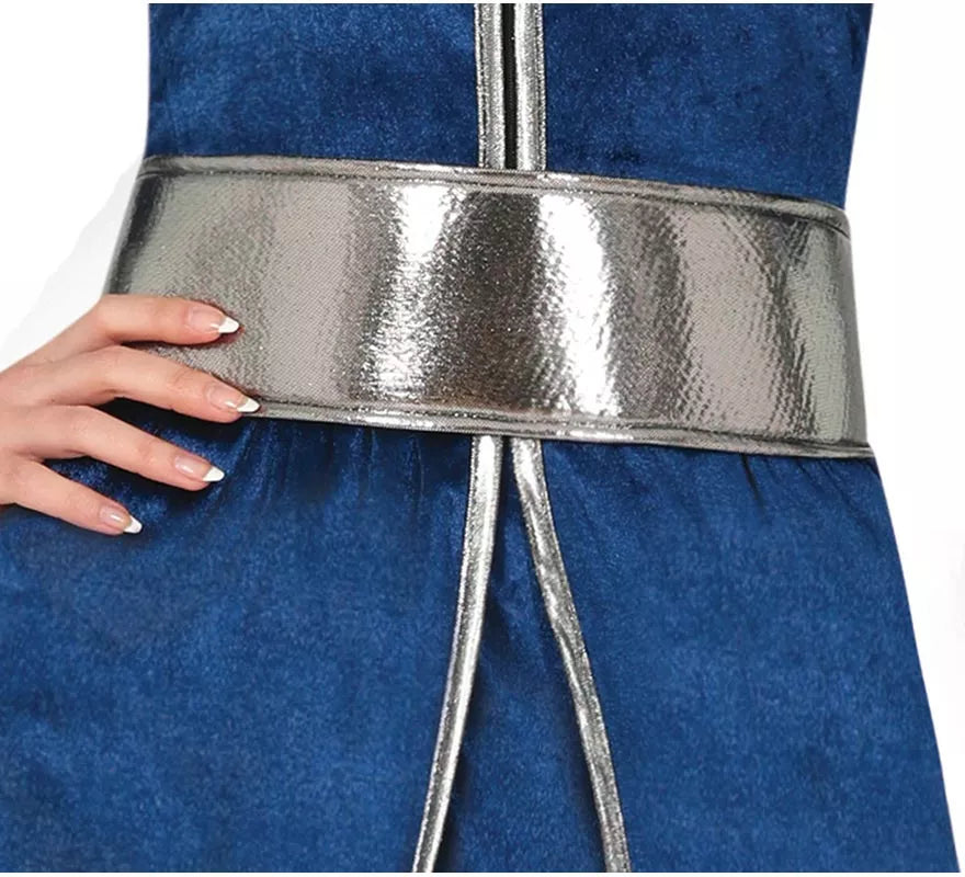 Translation missing: pt-PT.Disfraz de Guerrera Medieval azul y plateado para mujer