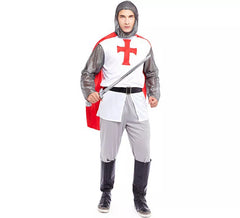 Fato de Cavaleiro das Cruzadas Cristãs Masculino