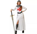Disfraz de Caballero Cruzadas vestido blanco para mujer