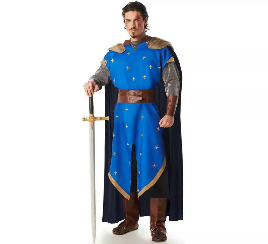 Translation missing: pt-PT.Disfraz de Caballero Medieval azul para hombre