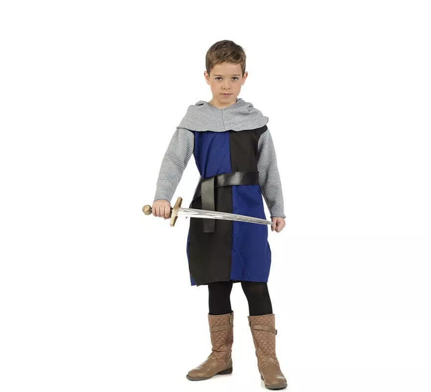 Translation missing: pt-PT.Disfraz de Caballero Medieval Azul y Negro para niño