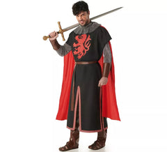 Fato de Cavaleiro Medieval Leão Negro para Homem