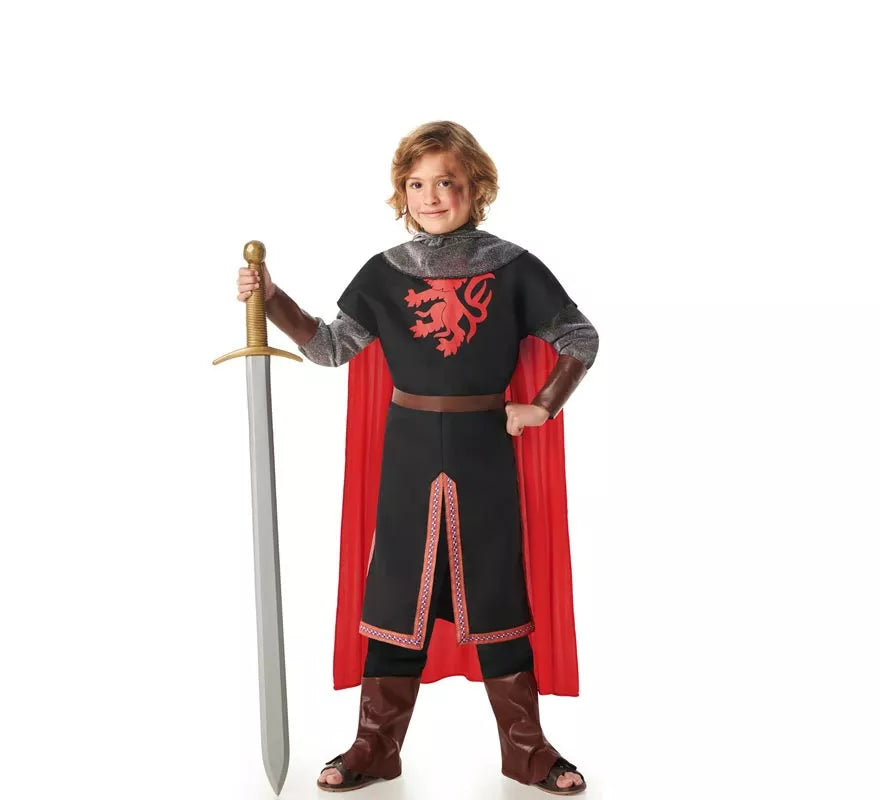 Translation missing: pt-PT.Disfraz de Caballero Medieval León negro para niños