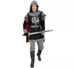 Fato de cavaleiro medieval escuro para homem