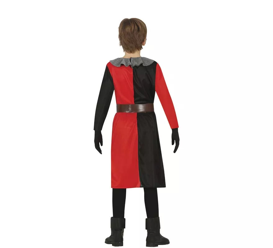 Translation missing: pt-PT.Disfraz de Caballero Medieval rojo y negro para niño