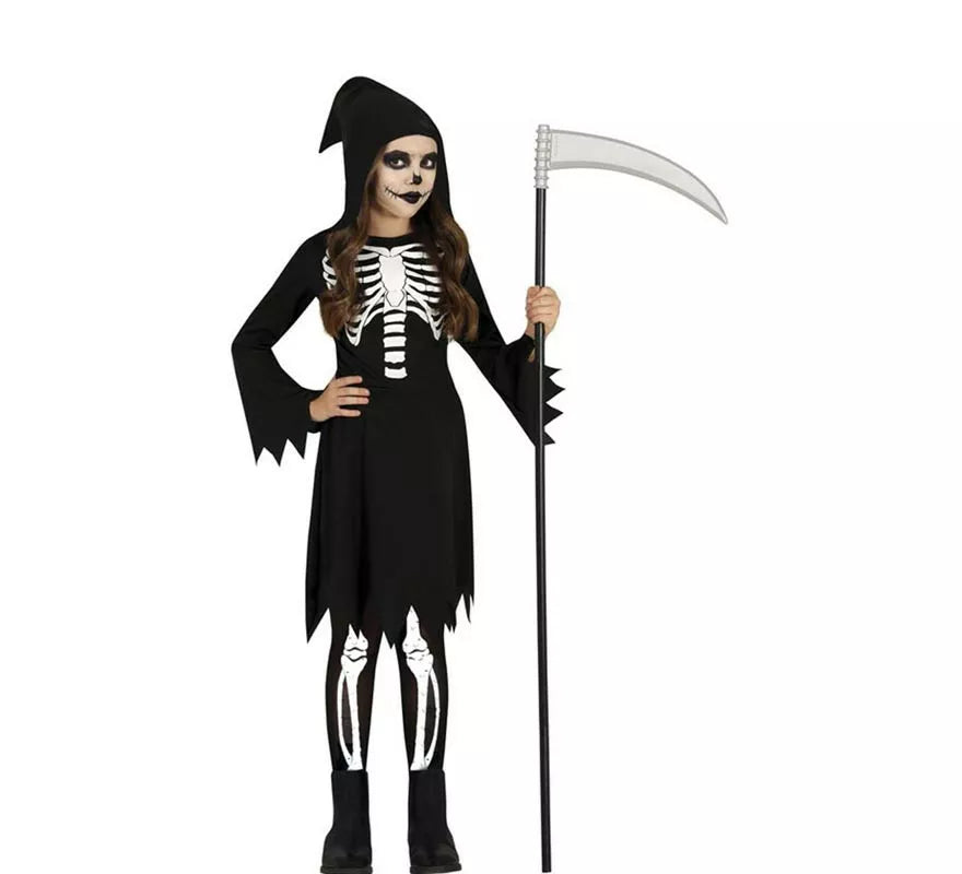 Translation missing: pt-PT.Disfraz de Calavera de la muerte con capucha para niña