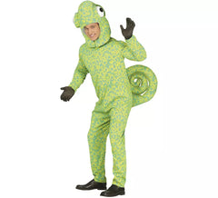 Fato masculina de camaleão verde salpicado