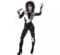 Fato de cantora de rock com maquilhagem para mulher