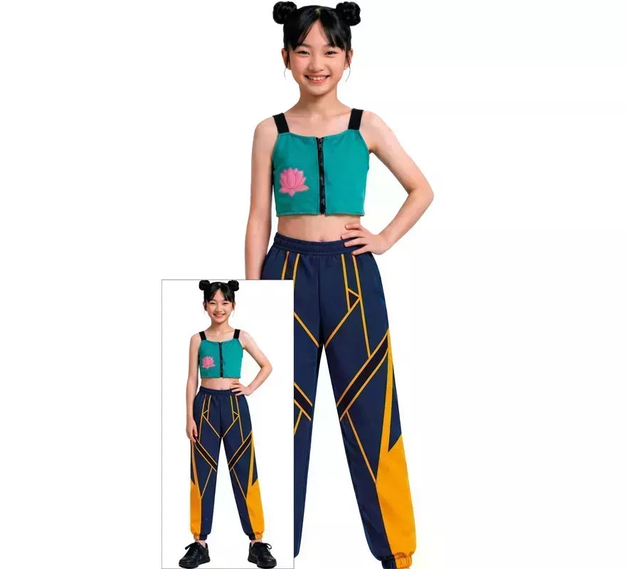 Translation missing: pt-PT.Disfraz de Cantante K-Pop Star Lotus Lite para niña