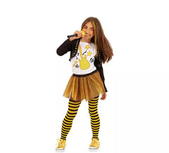 Fato de cantora pop amarelo para menina