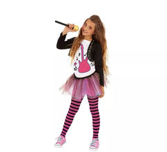 Fato de cantora pop rosa para menina