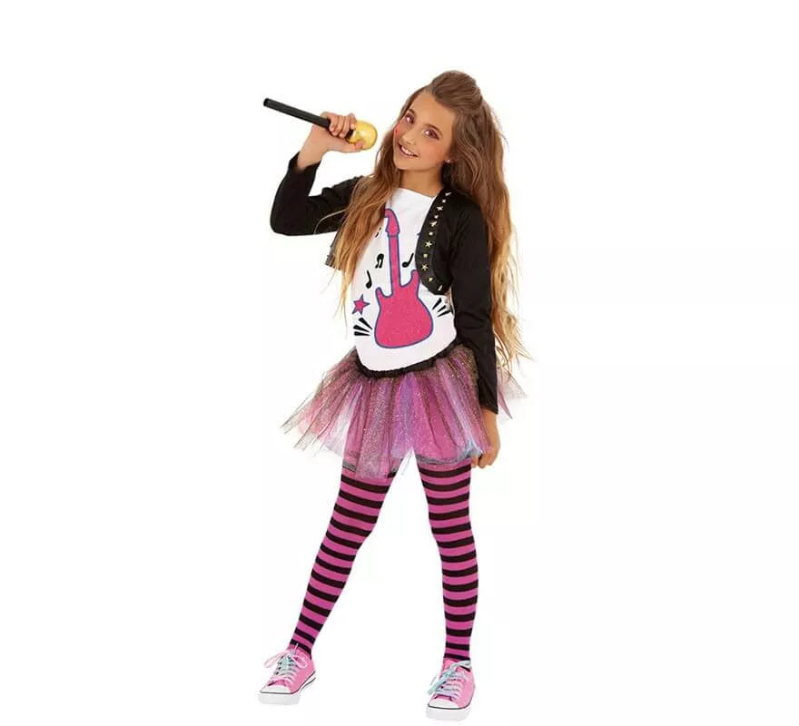 Translation missing: pt-PT.Disfraz de Cantante Pop Rosa para niña