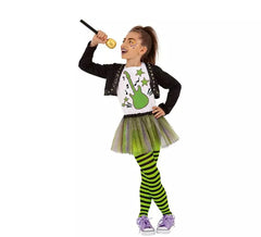 Fato de cantora pop verde para menina