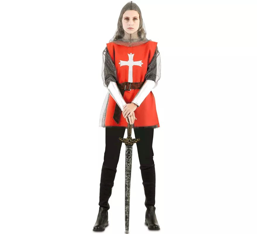 Translation missing: pt-PT.Disfraz de Capa Guerrero Medieval Roja para hombre