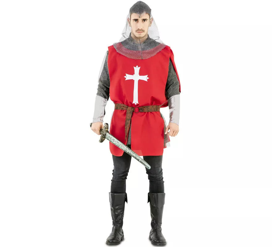 Translation missing: pt-PT.Disfraz de Capa Guerrero Medieval Roja para hombre