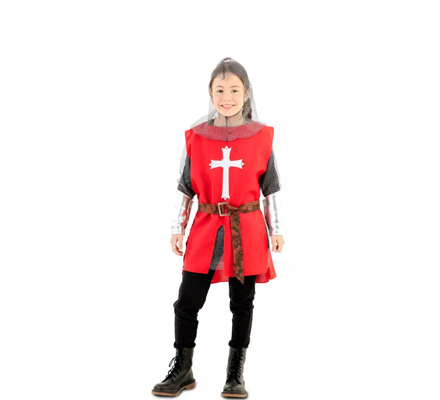 Translation missing: pt-PT.Disfraz de Capa Guerrero Medieval Roja para niños