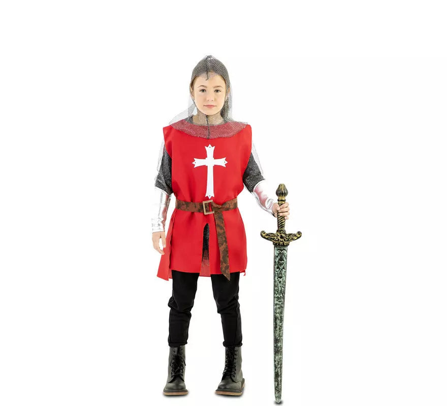 Translation missing: pt-PT.Disfraz de Capa Guerrero Medieval Roja para niños