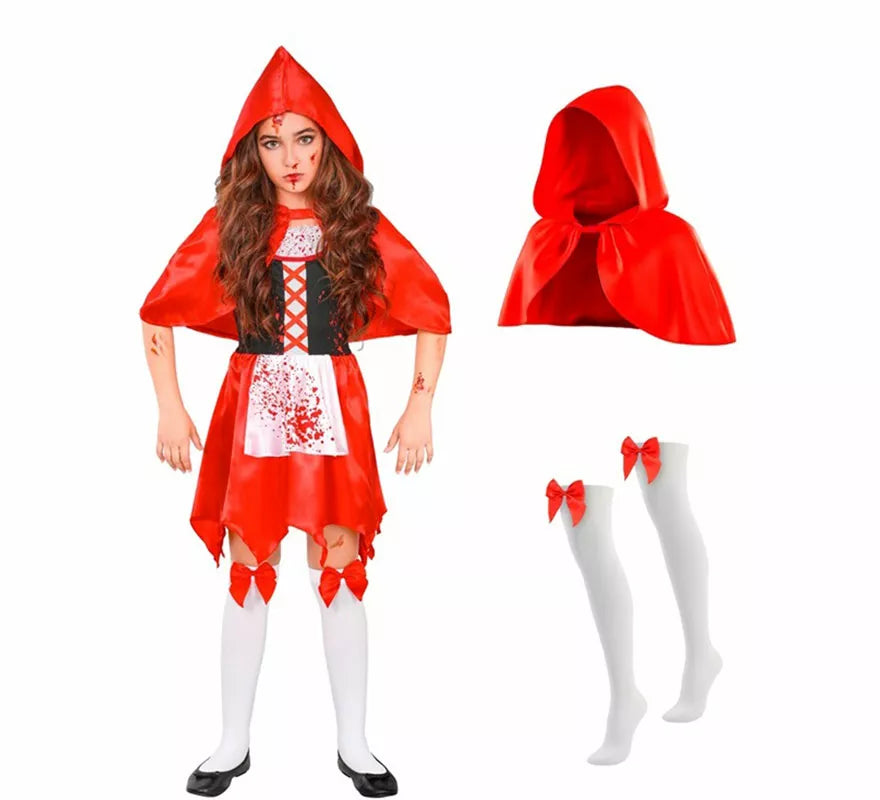 Disfraz de Caperucita Zombie para niña