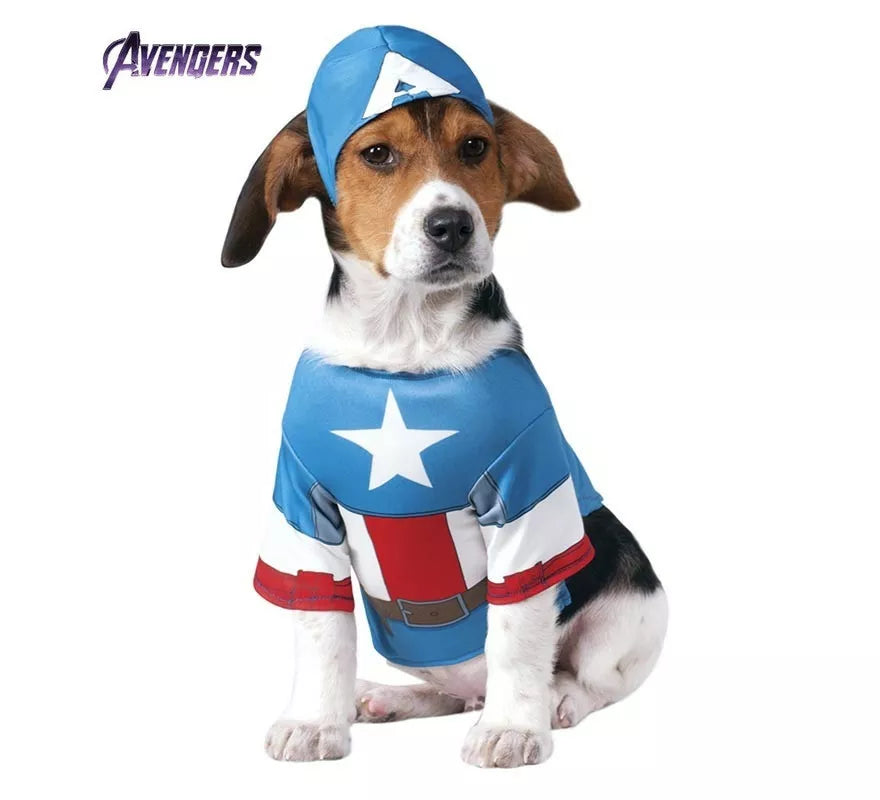Translation missing: pt-PT.Disfraz de Capitán América con gorro para perro